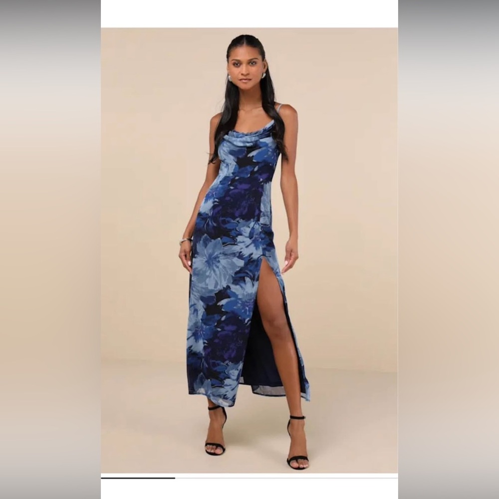 Floral Blue Maxi Dress